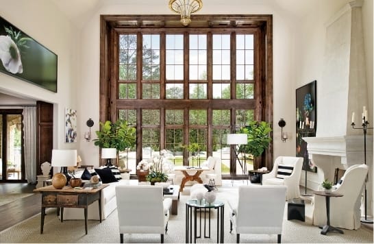 stunning ceiling height wood windows